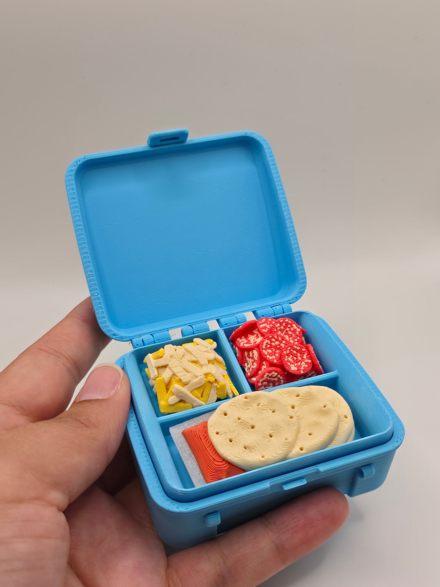 Blue with Dinosaur Retro DIY Pizza Lunchbox Multi Clicker