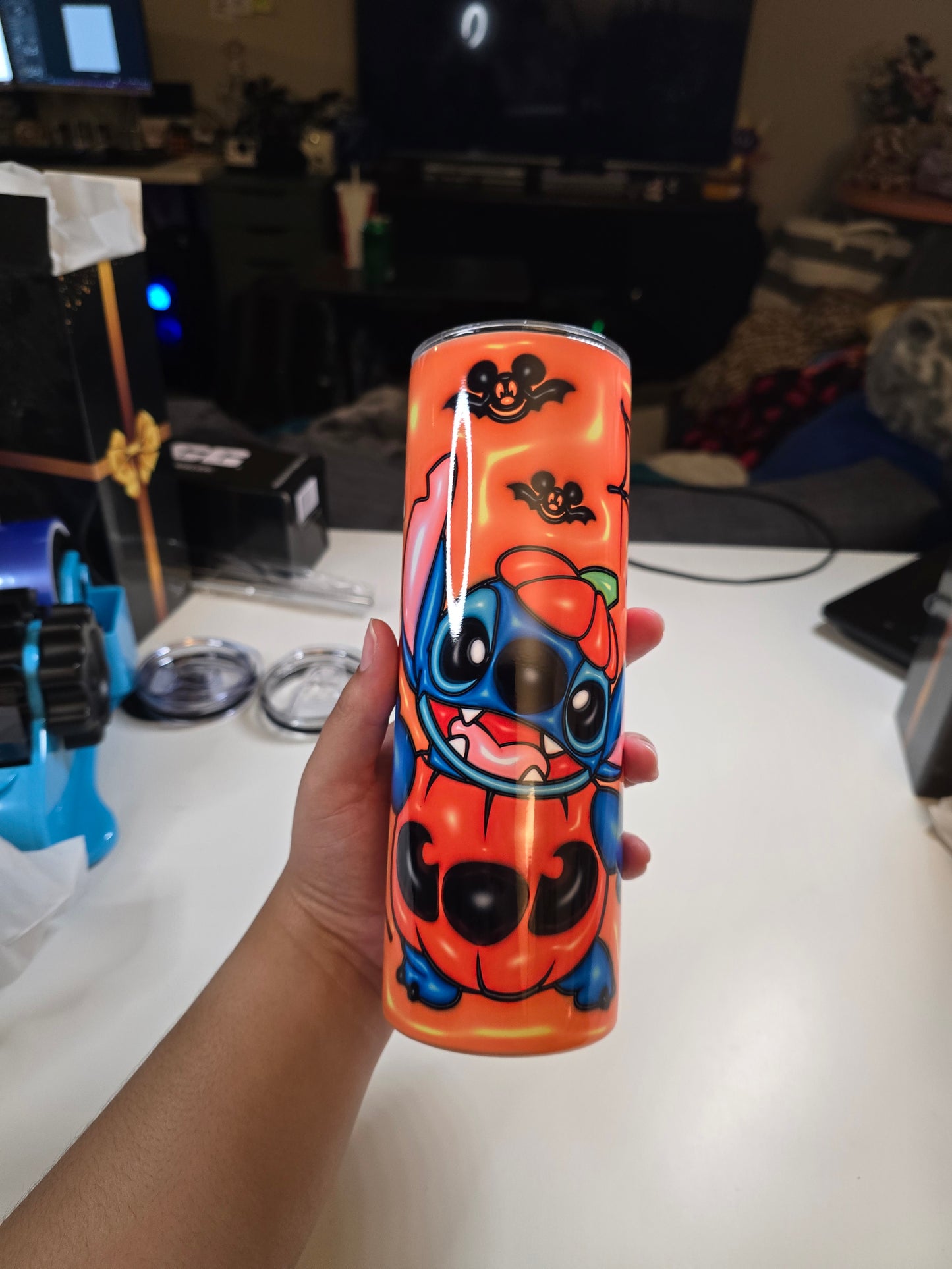 Spooky Cute Pumpkin Blue Alien 20oz Tumbler