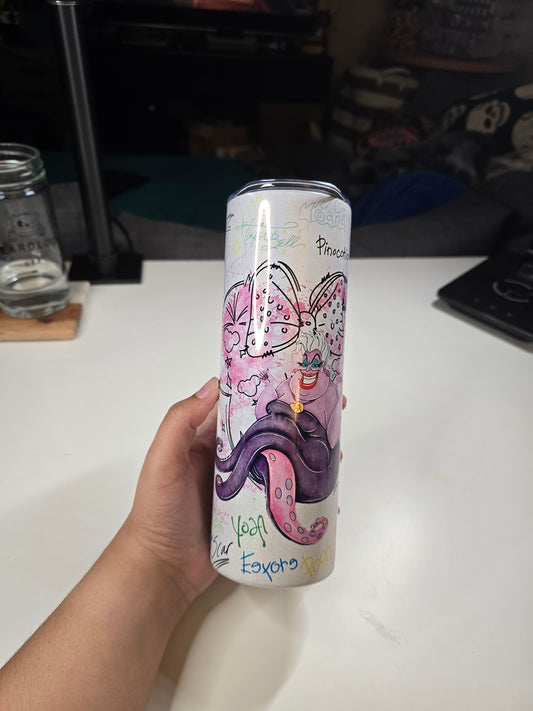 Wicked Sea Witch with famous signatures on a Holographic Tumbler