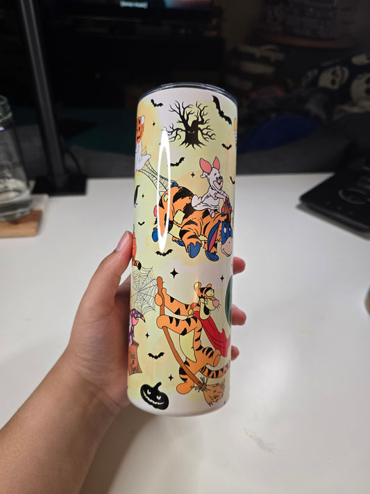 Cartoon Bear Trick or Treating Group with Halloween Costumes