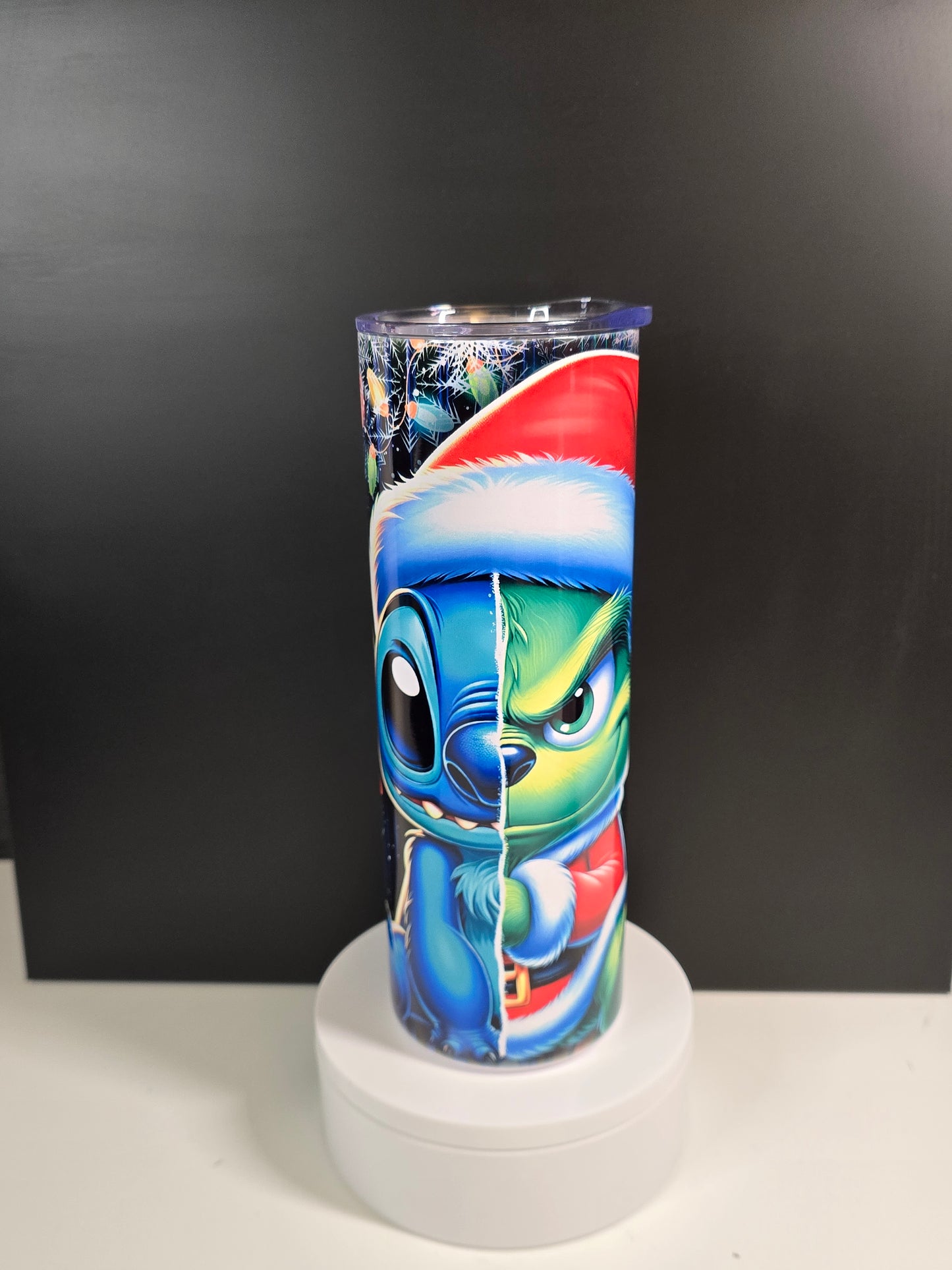 Good and evil, half and half, blue monster and green monster