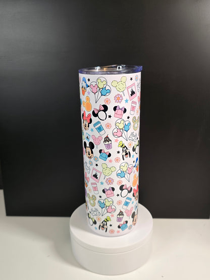 Cute ballons, headband ears, ice cream, and flowers