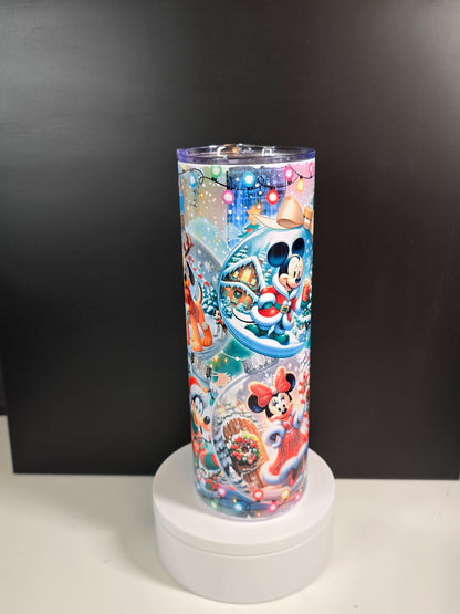 Christmas characters in giant ornaments