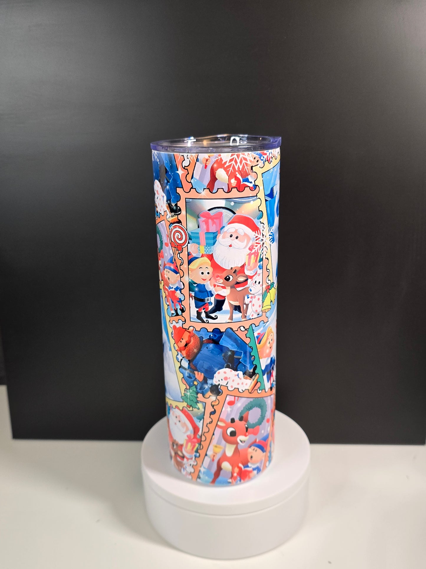 Cute Christmas Characters in vintage stamps