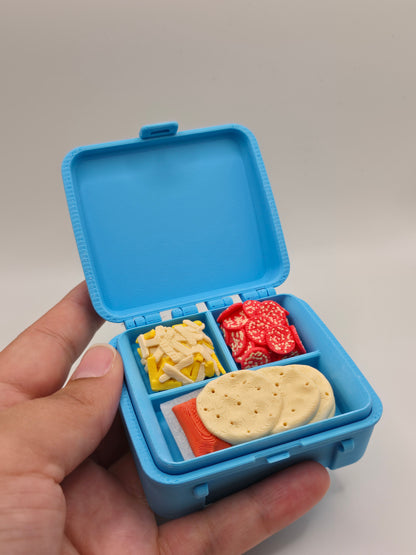 Blue with Dinosaur Retro DIY Pizza Lunchbox Multi Clicker
