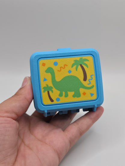 Blue with Dinosaur Retro DIY Pizza Lunchbox Multi Clicker