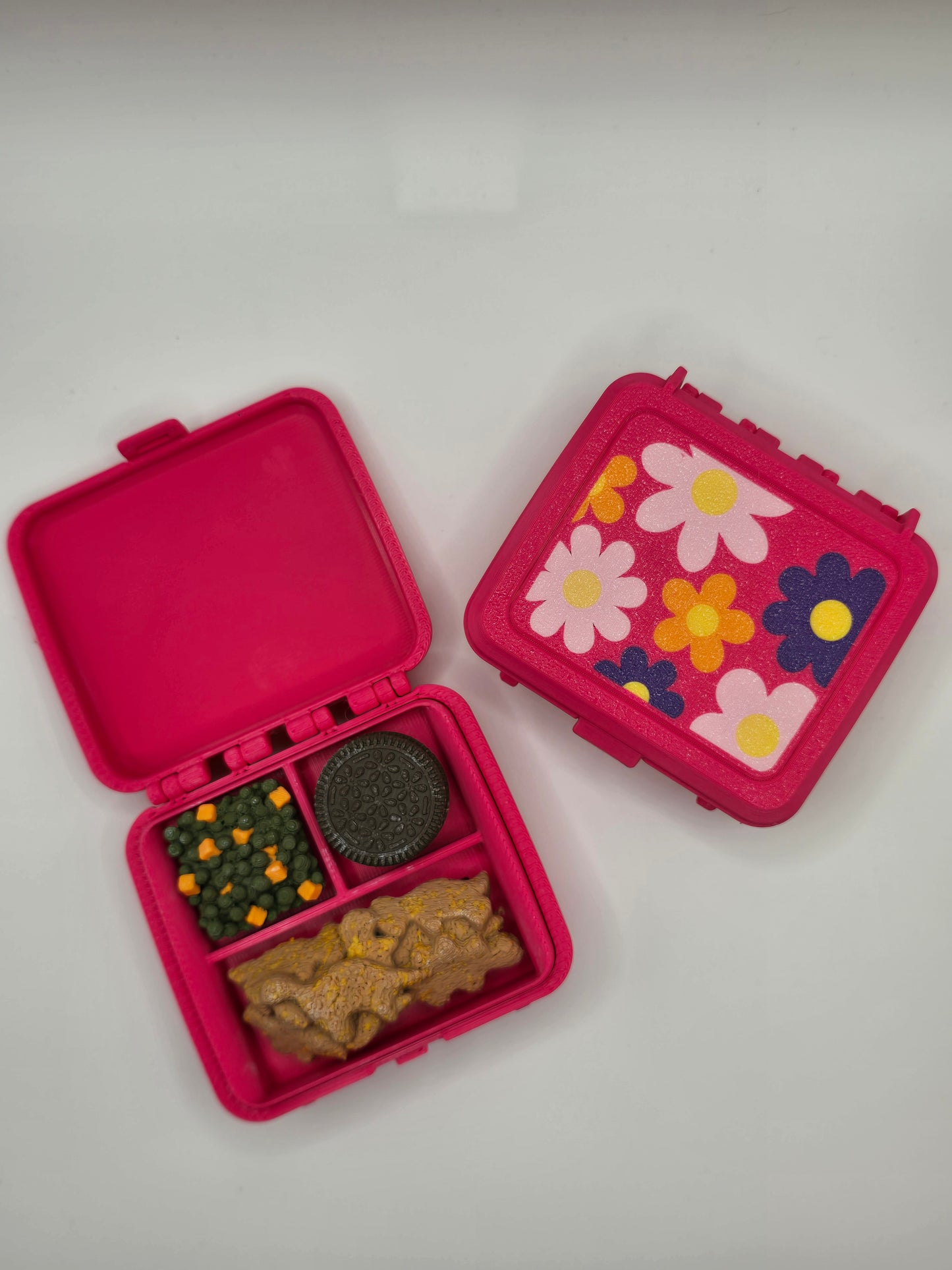 Pink Flower Retro Lunchbox Nugget Multi Clicker