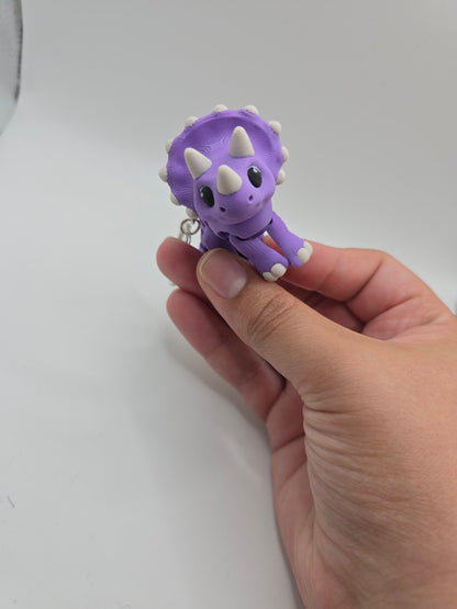 Purple Triceratops Wiggler Keychain
