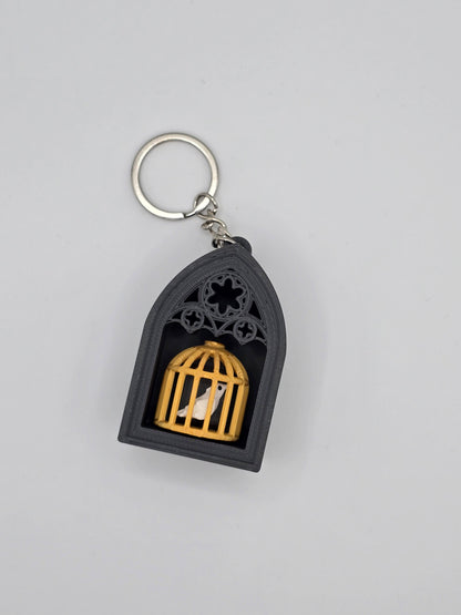 Small Gothic Bookshelf Clicker Keychain