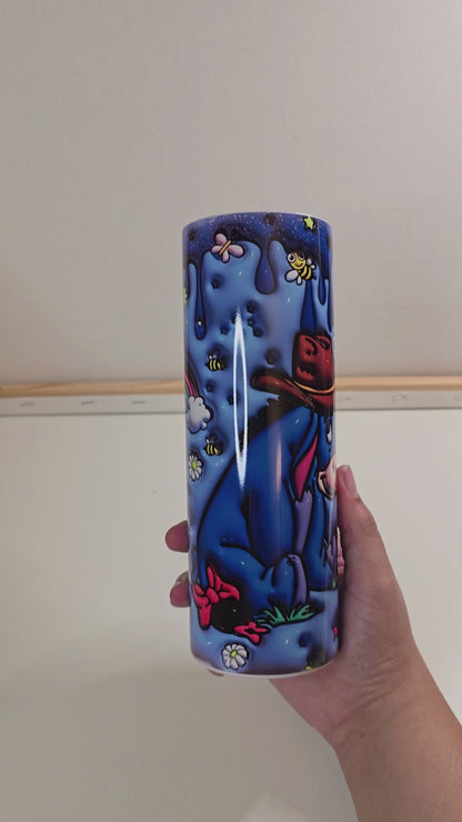 Sad Grey Donkey Dressed as a Cowboy Inflated