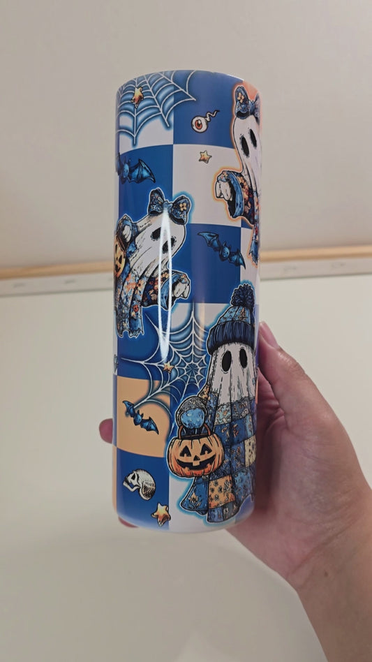 Blue and White Halloween Boo Ghost