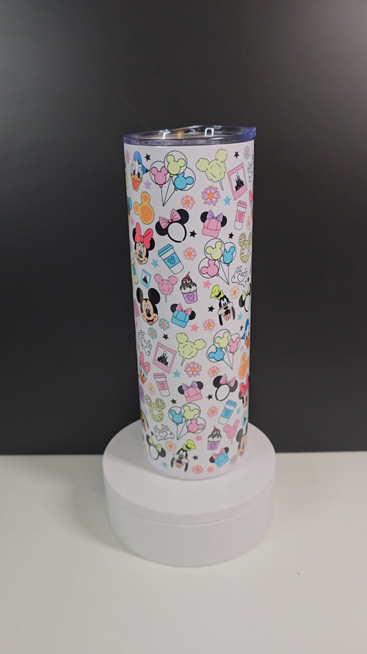 Cute ballons, headband ears, ice cream, and flowers